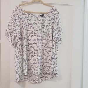 Torrid Blouse White and Black